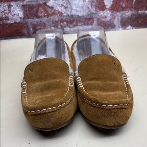 Brown Suede Moccasin Slippers box 100